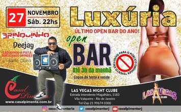 27/11 Festa Luxúria Open Bar