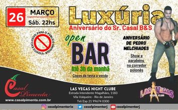 26/03 Festa Luxúria Open Bar