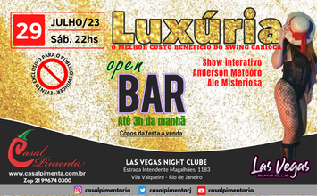 29/07 Festa Luxúria Open Bar