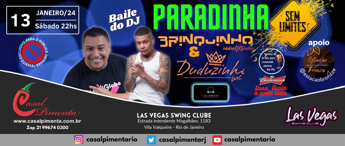 13/01 Festa Paradinha Sem Limites - Blog Casal Pimenta